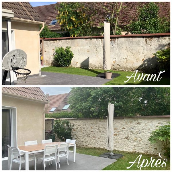 Remise à neuf d'un mur de clôture (2)